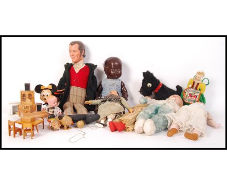 A large collection of vintage children's dolls mostly all having composite parts to include; H.W ( Heinrich Handwerck ) black