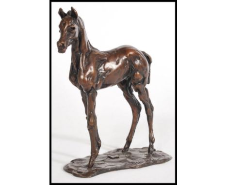 A bronze figurine of a foal on a modeled base by Lucy Kinsella, signed 'Kinsella' to the base, limited edition number 2/20. M
