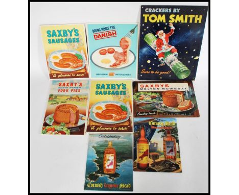 A selection of vintage 20th century cardboard backed point of sale counter top easel back display advertising from the 1960's