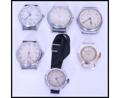 A group of vintage watches to include Limit, Timex x2, Bentins, Rotary, Timex etc. Average size measures 4 cm diameter (face)