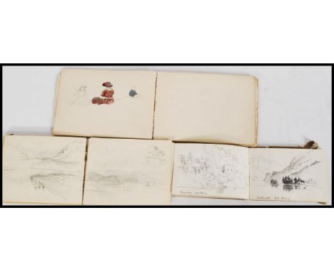 F. M. Minns - A stunning collection of three sketch books dating from the late 19th Century, the sketch books containing prel