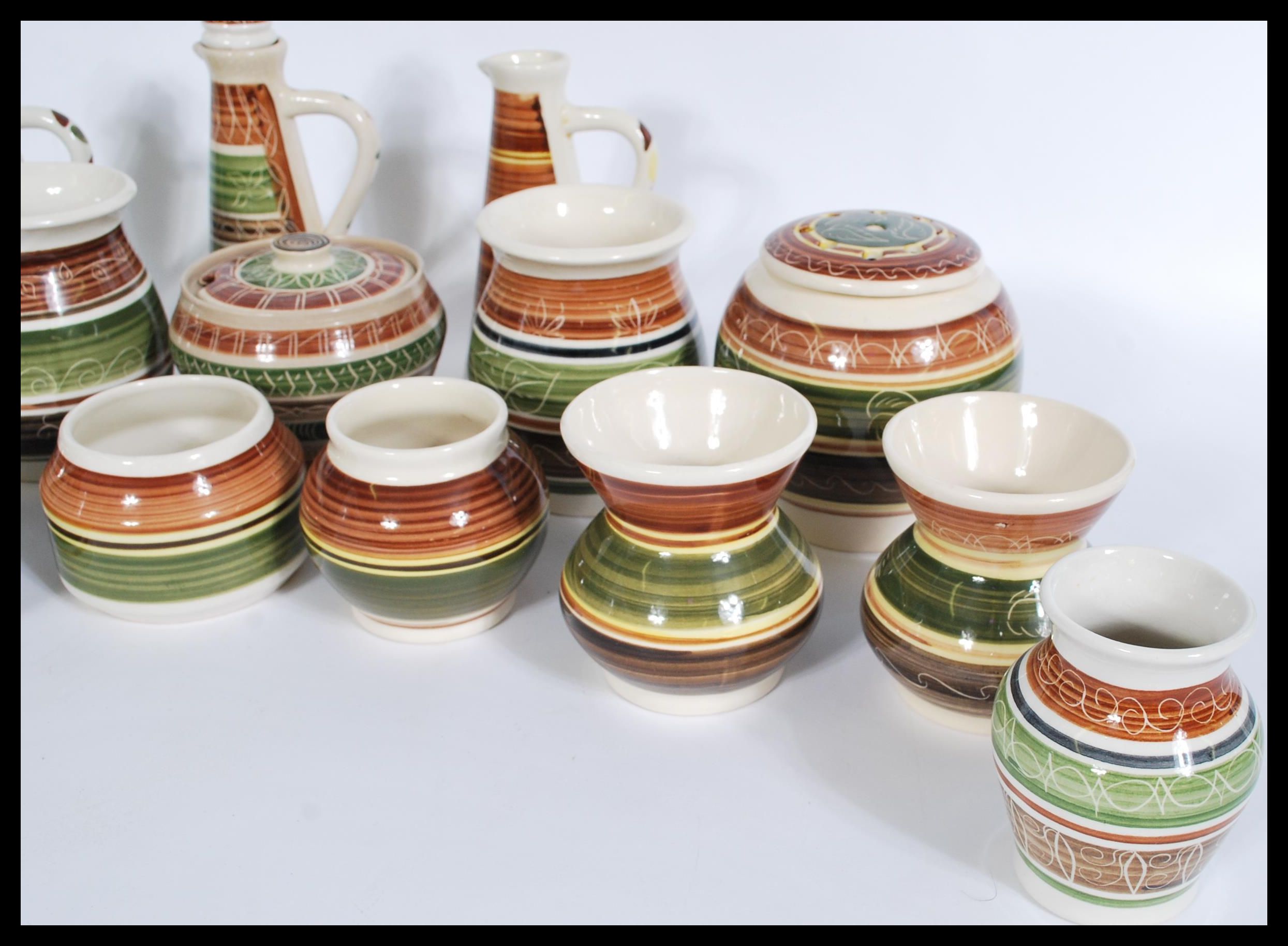 A collection of Wales pottery stamped 'Dragon Pottery Rhayader' to
