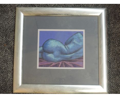 A pastel sketch, Julie Beresford, Bluebody 12, signed and dated 2003, and attributed verso, 19 x 22cm, plus frame and glazed