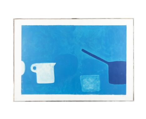 William Scott CBE RA (1913-1989) Cup and Pan Blues Silkscreen, 59 x 88cm (23¼ x 34½'') Signed, dated (19)'70 and numbered 71/