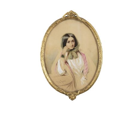 Thomas Alfred Jones PRHA (1823-1893) Portrait of a Woman Watercolour, 40 x 30.5cm (15¾ x 12') Signed 