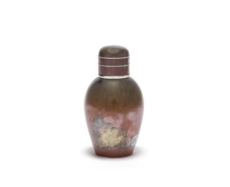 Tiffany &amp; Co.'Japanesque' Tea Caddy, circa 1880Patinated copper body, with inlaid silver, copper, brass and other metals.