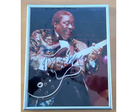 B. B King signed 10x8 inch colour photo. Riley B. King, September 16, 1925 - May 14, 2015, known professionally as B. B. King