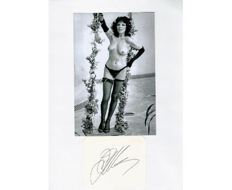Joan Collins 12x8 signature piece includes signed album page and a black and white glamour photo both fixed to a A4 sheet. Da