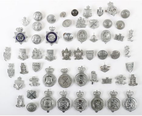Eleven Queens Crown Chrome Obsolete Police Cap Badges, including Liverpool &amp; Bootle Constabulary officers badge, other ra