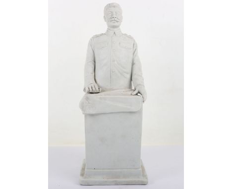 WW2 Period Russian Stalin Statue: Quality made period Bisque porcelain statue of Stalin delivering a speech, 46 cms high