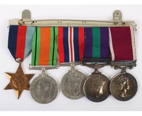 A Second World War and later long service medal group of 5 to the Royal Engineers, 1939-45 Star, Defence medal, War medal 193