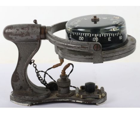Sestrel Moore Compass:  Compass on grey painted metal gimble arm with bracket and power lead, Sold as collectors item not sur