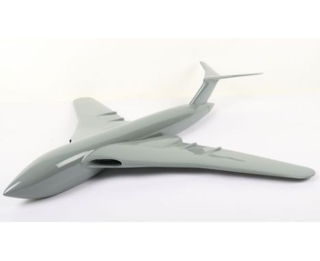 Large Model of a Jet Bomber: Heavy metal grey painted model with hole for stand, 74 cms x 69 cms, some chips to enamel paint.