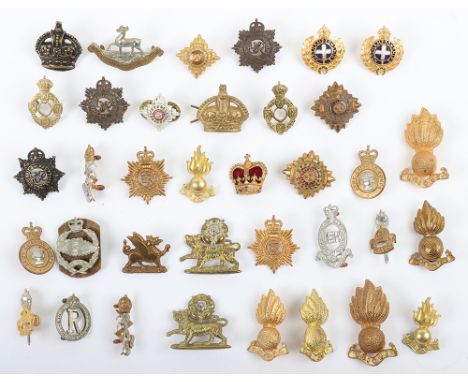 Military Badges: Mostly collars to include a pair of officers North Hamptonshire gilt enamel badges,   RASC , REME and other 