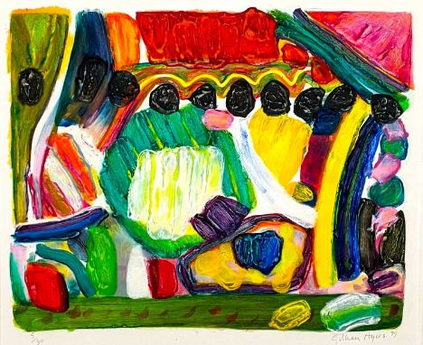 Gillian AYRES (1930-2018) Greenwell's Glory (1999) Etching with hand painting, signed and dated '99, numbered 5/30, image siz
