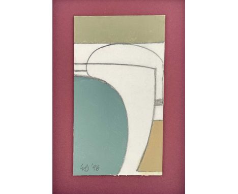 George DANNATT (1915-2009) Untitled  Mixed media on card, signed with initials and dated '98, inscription to presentation box
