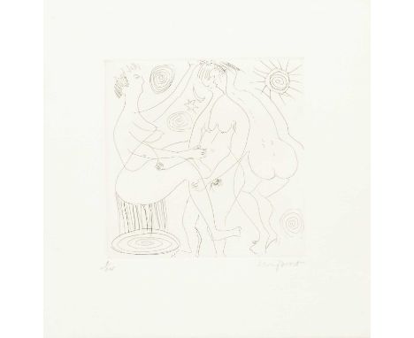 Sir Terry FROST (1915-2003) Three Graces Etching, signed, numbered 1/25, plate 20 x 20cm, framed 71 x 52.5cm