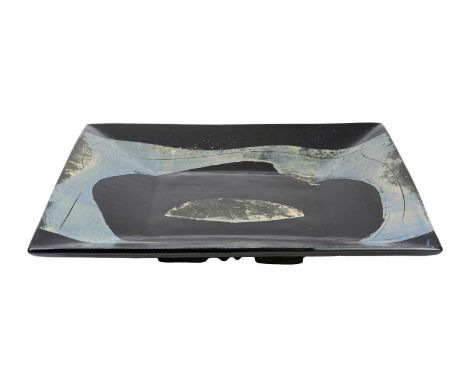 Françoise DUFAYARD (1960) Square Plate Ceramic, signed, 43cm square.Good condition with no signs of damage or restoration.