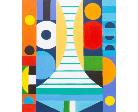 Richard LODEY (1950) Abstract  Mixed media on board, 60 x 50cm, 80 x 69cm framed.Good condition with no areas of concern.