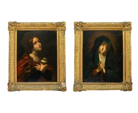 Emanuele COSTA after Carlo Dolci and da Sassoferrato Two Madonna paintings, each oil on canvas one with Edward Goodban, Flore