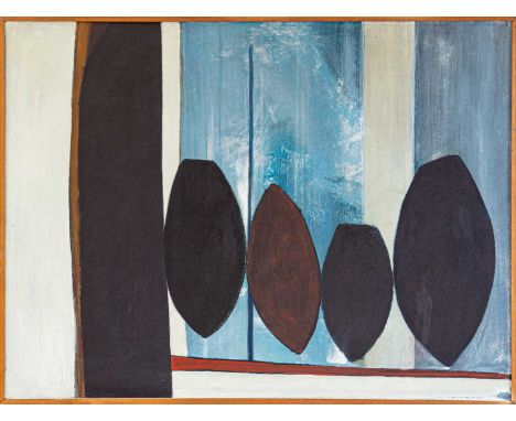 Jack PENDER (1918-1998) Alongside 4 (1965-66) Oil on board, signed, titled and dated 1965-6 verso, 90.5cm x 121cm, framed 93.
