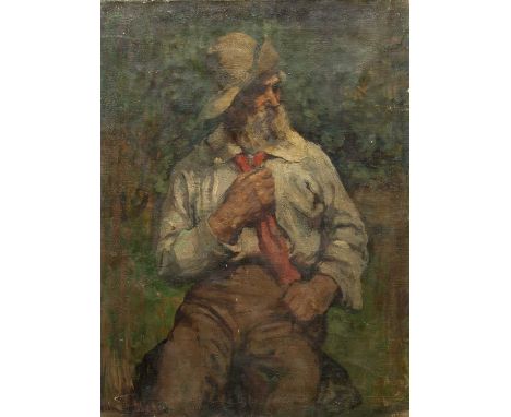 M. Mc M. Portrait  Oil on canvas, sgraffito signature Morrow ? and dated '99 to verso initials M.Mc M and date '99 and also a