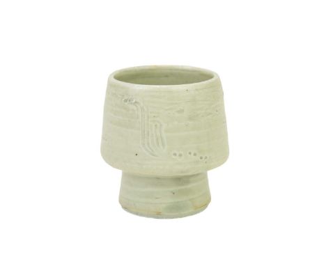 William 'Bill' MARSHALL (1923-2007) Sake Cup  Porcelain, incised mark to base, height 7cm.