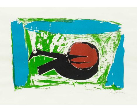 Tony O'MALLEY (1913-2003) Landscape (1965) Lithograph, signed, image size 26 x 41cm, 58 x 71cm framed.