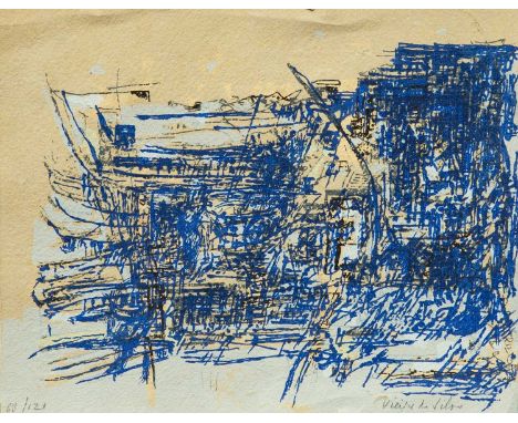 Maria Elena VIEIRA DA SILVA (1908-1992) Paysage, 1959 Serigraph in colours, signed and numbered 63/120, 19.5 x 25cm