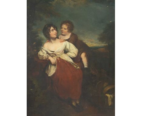 John OPIE (1761-1807) Mother and Child  Oil on canvas, 124 x 95cm, 138 x 110cm framed.This painting has had light restoration