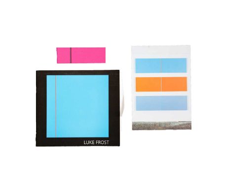 Luke FROST (1976) A mixed media Christmas card together with a signed catalogue and private view invitation.