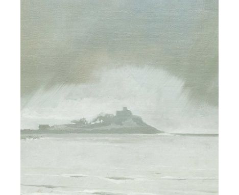 Nick WILKINSON (XX-XXI) St Michael's Mount - Storm Approaching (2023) Oil on panel, signed, inscribed and dated 2023 to verso