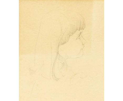 Stanley SPENCER (1891-1959) Portrait of a Young Girl  Pencil on paper, 18 x 15cm, 31 x 25.5cm framed.The previous owners purc