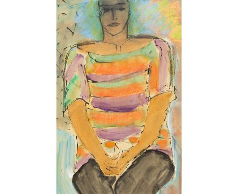 John EMANUEL (1930-2024) Kate, 2019 Gouache, ink and pastel on paper, signed, further signed and inscribed to verso, 53 x 36c
