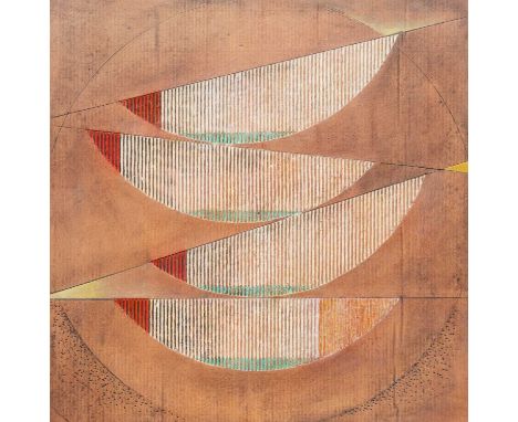 Anton NIXON Fin Balance, 2002 Mixed media on board, signed and dated MMII, 38 x 38cm, framed 62 x 62cm