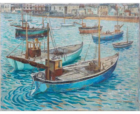 Gwendoline WHICKER (1900-1966) St Ives Harbour Oil on canvas, signed, 35 x 46cmThis unframed oil appears to be perfectly stab