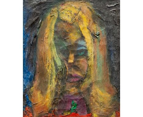 Sven BERLIN (1911-1999) Untitled (Portrait of Julia), 1971  Oil on board, signed with monogram, titled and dated verso, 29 x 