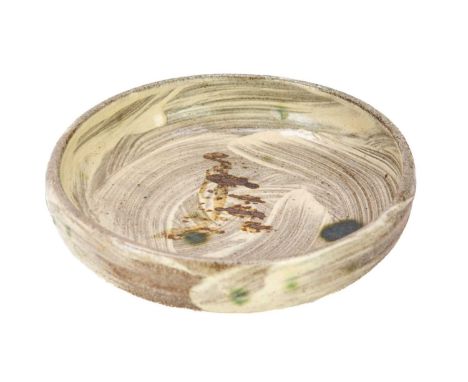 William 'Bill' MARSHALL (1923-2007) Dish  Stoneware, impressed seal to base, diameter 21cm.