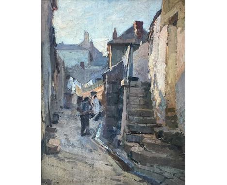 John Frederick PETTINGER (1877-1939) Back Street, Old St Ives Oil on canvas laid onto board, signed, 47 x 37cm, framed 65 x 5
