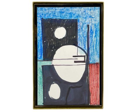 George DANNATT (1915-2009) Untitled Mixed media on board, signed with dedication to artist and friend, Clive Blackmore, verso