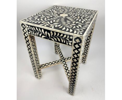 LAMP TABLE, Moorish design bone inlaid, 52cm H x 38.5cm x 35.5cm. 