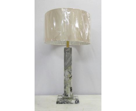 TABLE LAMP, 1950's Italian style marble design, with shade, 80cm H. 