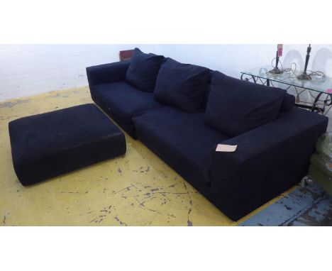 CAMERICH CORNER SOFA, black fabric finish, 320cm x 204cm x 57cm approx. 