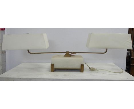 BAKER FURNITURE LIBRARY STEM LAMP BY BILL SOFIELD, with shades, 39cm H. 