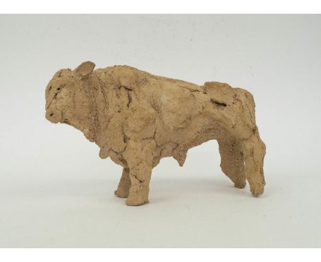 TANYA BRETT (b.1974) BULL, ceramic maquette, 14cm H x 23cm x 8cm. 