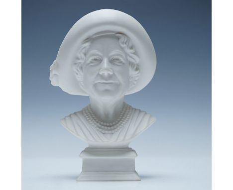 Royal Doulton HN4340 parian bust of Her Majesty Queen Elizabeth, The Queen Mother, expertly modeled by renowned sculptor D. P