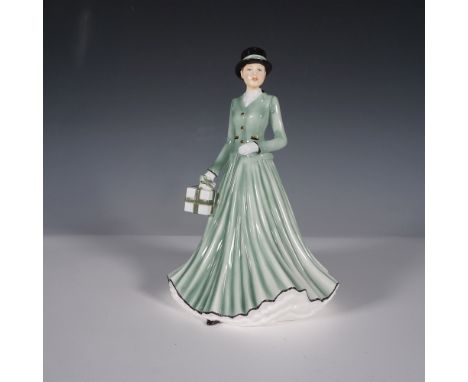 Celebrate the spirit of the holidays with this elegant Royal Doulton figurine, We Wish You a Merry Christmas (HN5641), from t