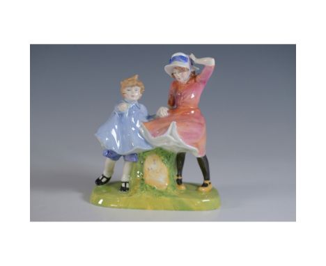 Royal Doulton figurine titled Milestone, model number HN3297, designed by Adrian Hughes. This charming porcelain figurine, is