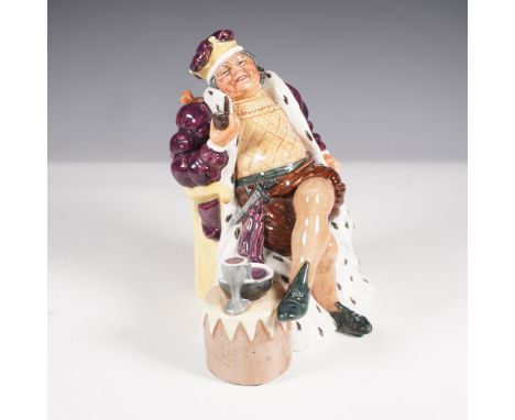 Royal Doulton Old King Cole HN2217 figurine, designed by Peggy Davies, depicting the jovial nursery rhyme character seated on