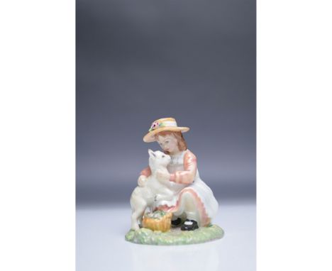 A delightful Royal Doulton Age of Innocence figurine titled Making Friends HN3372. This hand-made and hand-decorated fine bon